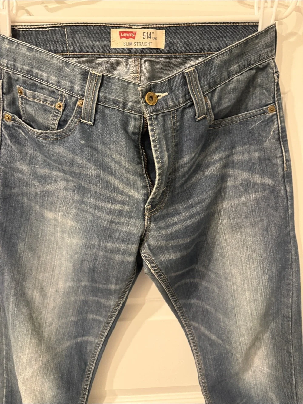 Levi's Slim Straight Men's Jeans Blue Denim 514 30 30 cotton faded 30w 30l